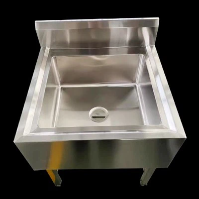 Kabinet sinki keluli tahan karat dengan backsplash